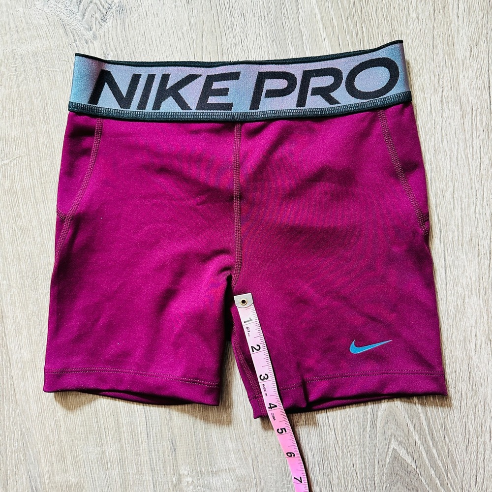 Nike Pro Girl's Kids Large Purple Compression Shorts Sangria HV0310-610 Shorts - Picture 6 of 9